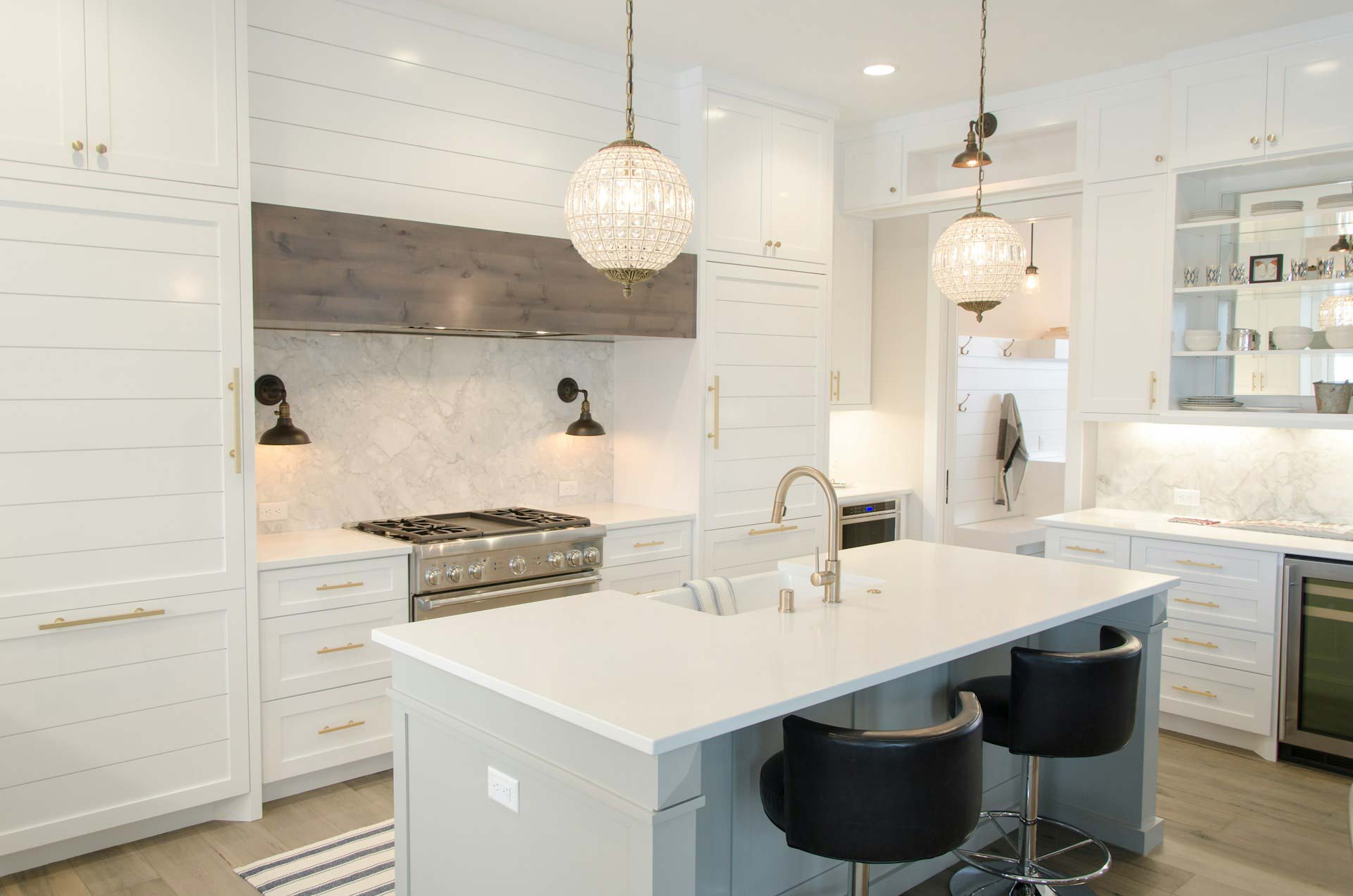 Newly renovated kitchen with quartz countertops